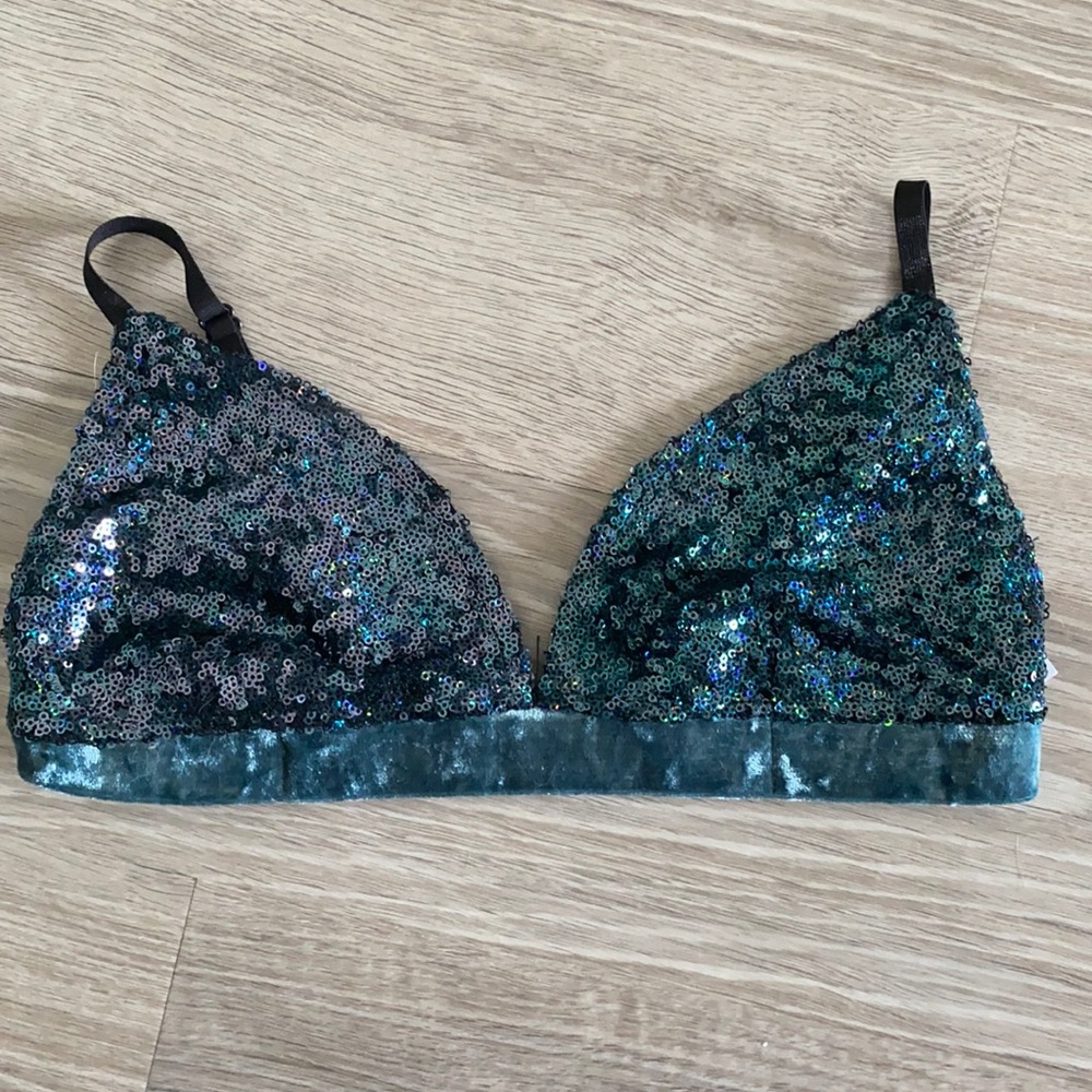 I heart raves sequin bralette
